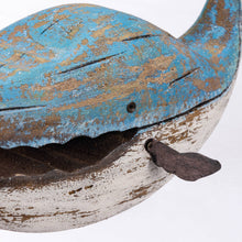 Load image into Gallery viewer, Large Wooden Blue Whale Sitter