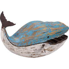 Load image into Gallery viewer, Large Wooden Blue Whale Sitter