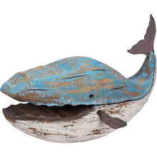 Load image into Gallery viewer, Large Wooden Blue Whale Sitter