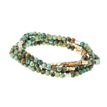 Load image into Gallery viewer, African Turquoise Gemstone Wrap With Silver and Gold Accents