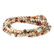 Load image into Gallery viewer, Aqua Terra Gemstone Wrap With Gold and Silver Accents