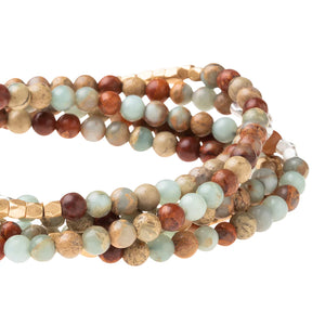 Aqua Terra Gemstone Wrap With Gold and Silver Accents