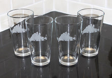 Load image into Gallery viewer, Martha's Vineyard Map Etched Beer Glass Set of 4
