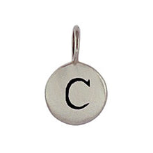 Load image into Gallery viewer, Sterling Silver C Initial Disk Charm