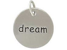 Load image into Gallery viewer, Sterling Silver Dream Round Word Charm