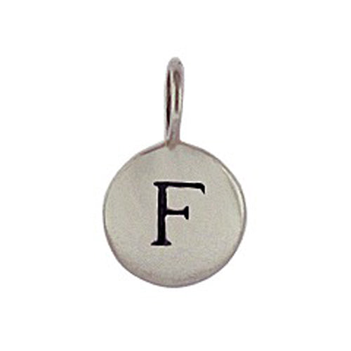 Sterling Silver F Initial Disk Charm