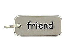 Load image into Gallery viewer, Sterling Silver Friend Word Tag Charm