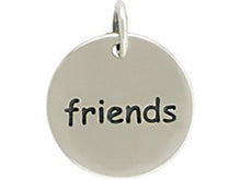 Load image into Gallery viewer, Sterling Silver Friends Round Word Charm