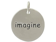 Load image into Gallery viewer, Sterling Silver Imagine Round Word Charm