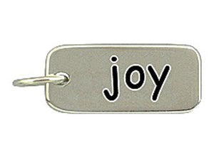 Sterling Silver Joy Word Tag Charm