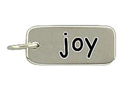 Sterling Silver Joy Word Tag Charm