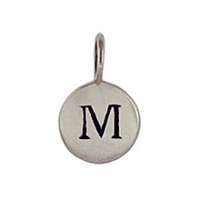 Load image into Gallery viewer, Sterling Silver M Initial Disk Charm