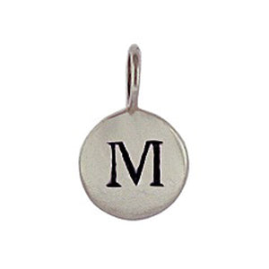 Sterling Silver M Initial Disk Charm
