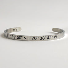 Load image into Gallery viewer, Martha's Vineyard Coordinates Cuff Bracelet