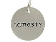 Load image into Gallery viewer, Sterling Silver Namaste Round Word Charm