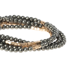 Load image into Gallery viewer, Pyrite Gemstone Wrap With Gold Accents