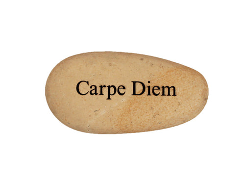 Carpe Diem Small Carved Beach Stone