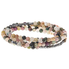 Load image into Gallery viewer, Tourmaline Gemstone Wrap With Hematite and Gold Accents