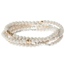 Load image into Gallery viewer, White Lave Gemstone Wrap With Gold and Silver Accents