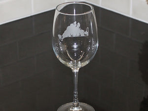 Martha's Vineyard Etched Wine Glass Set of 4