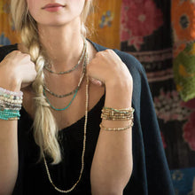 Load image into Gallery viewer, Tourmaline Gemstone Wrap With Hematite and Gold Accents