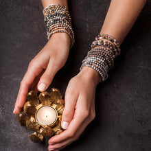 Load image into Gallery viewer, Tourmaline Gemstone Wrap With Hematite and Gold Accents