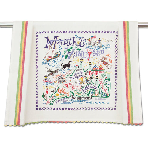 Martha's Vineyard Embroidered Color Dish Towel