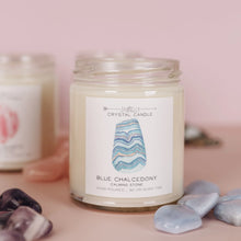 Load image into Gallery viewer, Blue Chalcedony - Calming Crystal Candle
