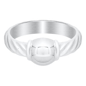 Cape Cod Patterned Ring with Silver Ball