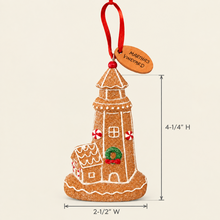 Load image into Gallery viewer, Martha’s Vineyard Gingerbread Lighthouse Ornament