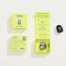 Load image into Gallery viewer, Virgo Boxed Zodiac Crystal – Moss Agate