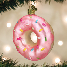 Load image into Gallery viewer, Pink Sprinkles Donut Ornament Ornament