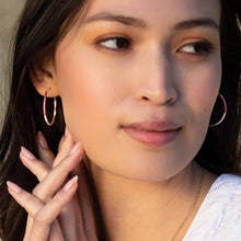 Load image into Gallery viewer, Chromacolor Miyuki Small Hoop Earrings - Dark Multi/Silver