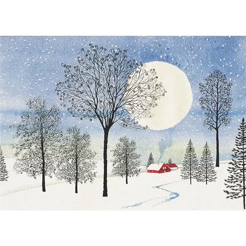 Moonlit Cottage Deluxe Boxed Holiday Cards