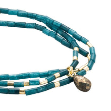 Load image into Gallery viewer, Teal Jade/Pyrite/Gold Wrap