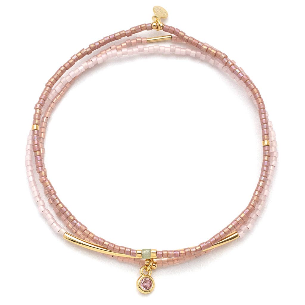 Chromacolor Miyuki Bracelet Trio - Blush/Gold
