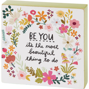 Be You Beautiful Block Sign