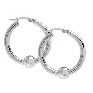 Cape Cod Classic Hoops with Silver Ball