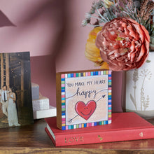 Load image into Gallery viewer, Heart Happy Block Sign