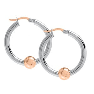 Cape Cod Classic Hoops with 14K Rose Gold Ball