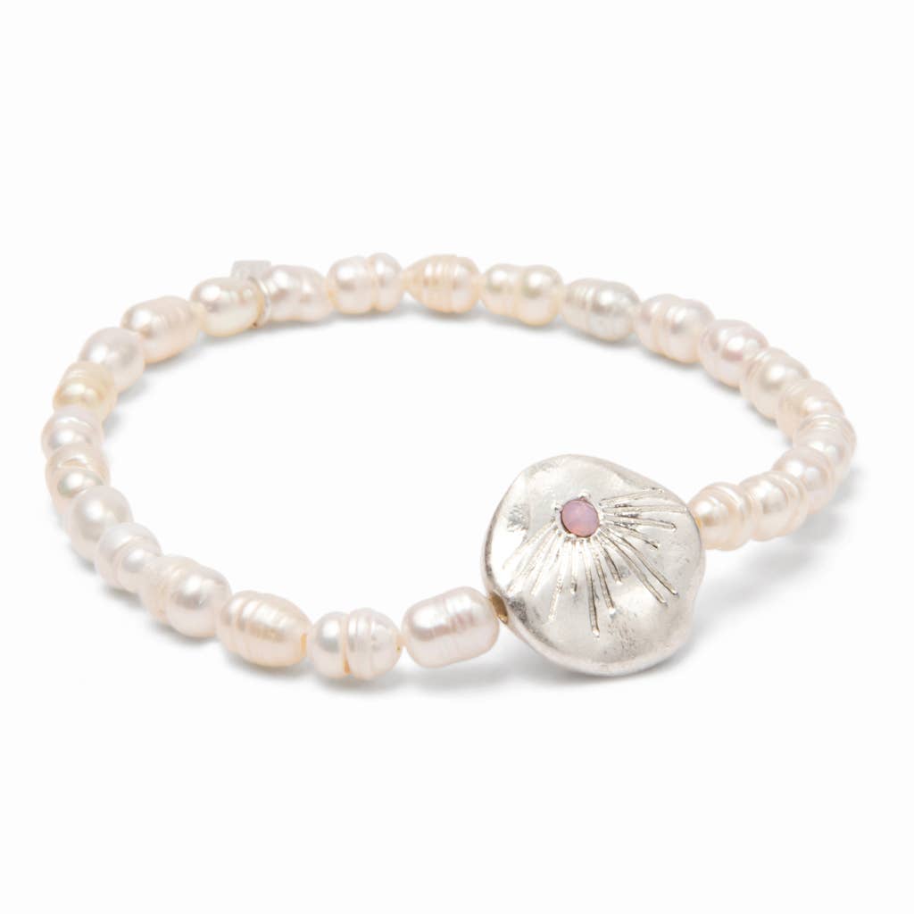Pearl Affirmation Bracelet - Love/Silver
