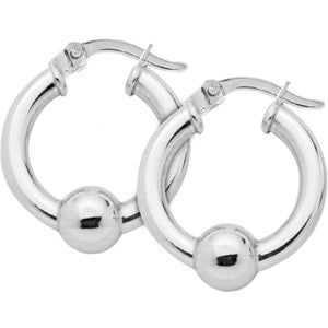 Cape Cod Classic Hoops with Silver Ball