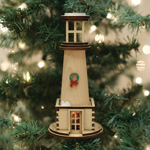 Lighthouse Wood Ornament