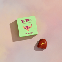 Load image into Gallery viewer, Taurus Boxed Zodiac Crystal – Red Jasper