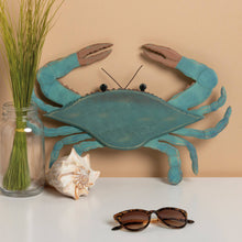 Load image into Gallery viewer, Wooden Blue Crab Wall Decor