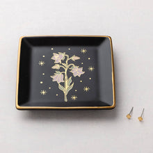 Load image into Gallery viewer, Jewelry Dish &amp; Stud Earring Set - Flower/Black