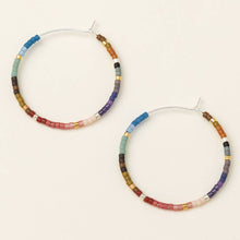 Load image into Gallery viewer, Chromacolor Miyuki Small Hoop Earrings - Dark Multi/Silver