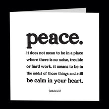 Load image into Gallery viewer, Peace. (Unknown) Card