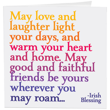 Load image into Gallery viewer, Love &amp; Laughter (Irish Blessing) Card