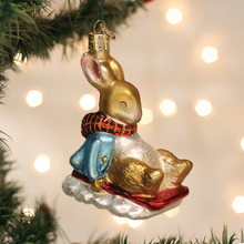 Load image into Gallery viewer, Peter Rabbit On Sled Ornament Ornament